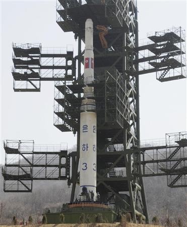 圖為日本媒體4月在朝鮮拍攝到的朝鮮東倉(cāng)里衛(wèi)星發(fā)射場(chǎng)src=