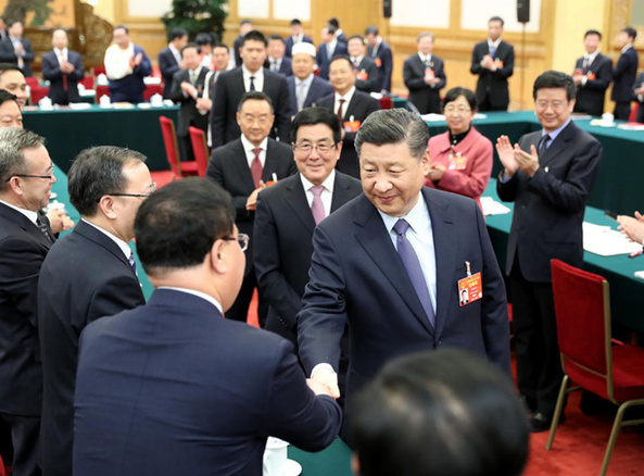 2019年3月7日，習近平參加十三屆全國人大二次會議甘肅代表團的審議。