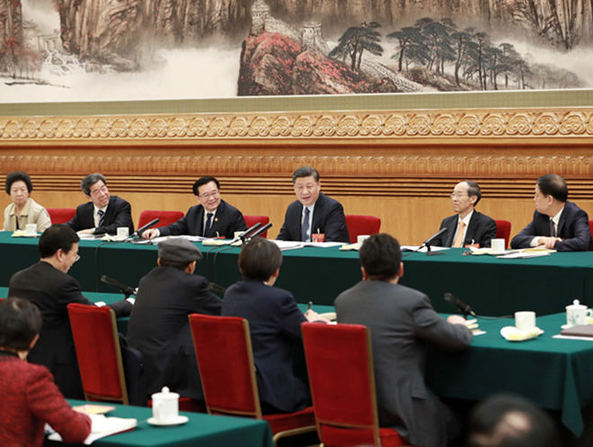 2019年3月8日，習近平參加十三屆全國人大二次會議河南代表團的審議。