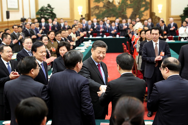 2018年3月10日，習近平參加十三屆全國人大一次會議重慶代表團的審議。